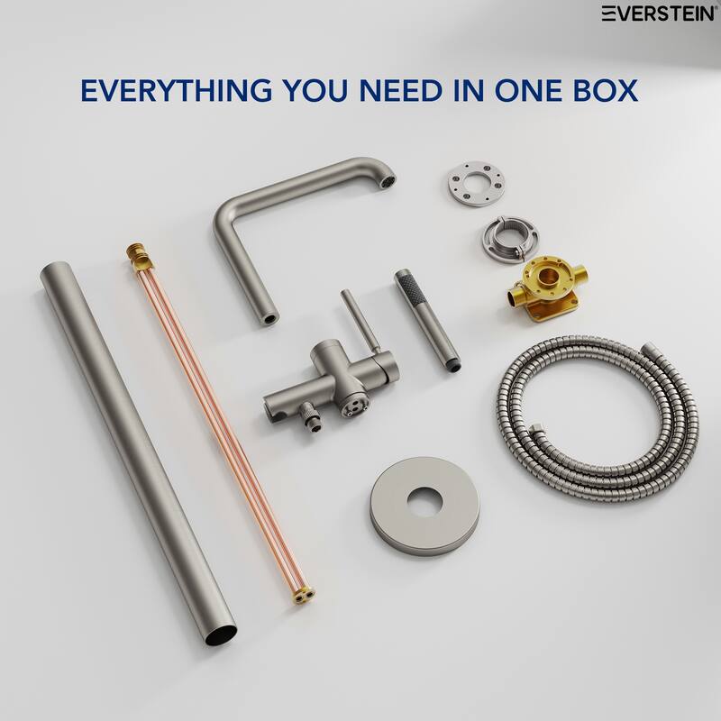 Freestanding Tub Faucet with Hand Shower,Modern Floor-Mount Bathtub Faucet