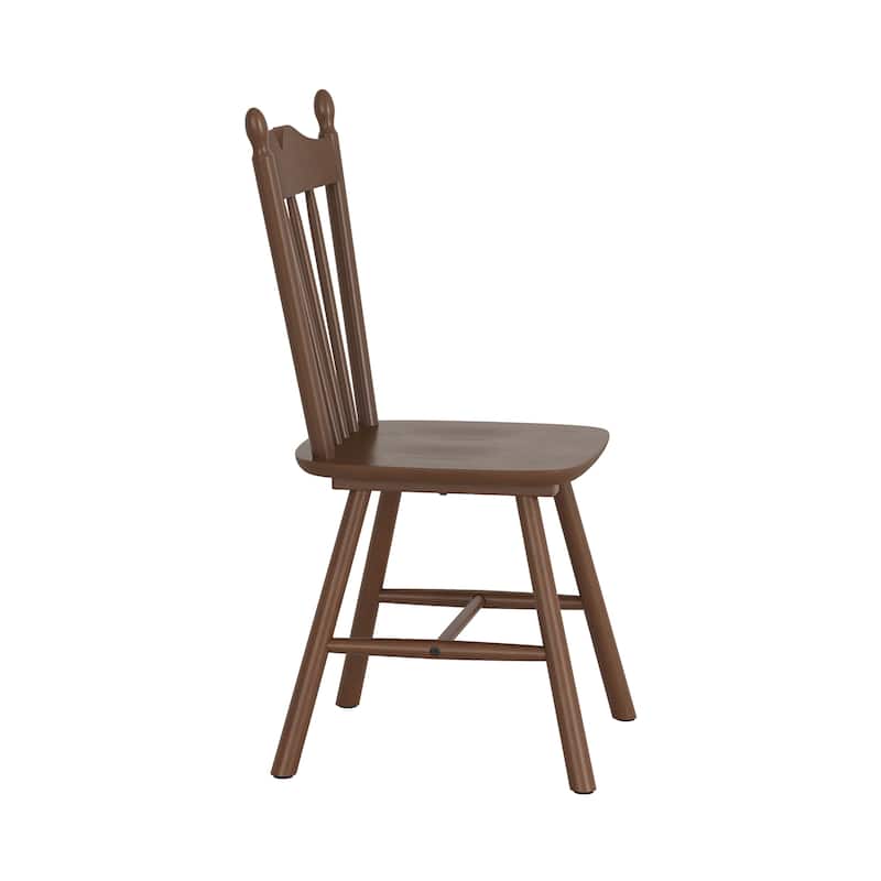 Set of 4 Farmhouse Wooden Kitchen Chairs - N/A