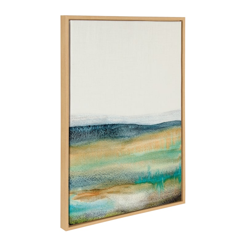 Kate and Laurel Sylvie Foggy Mountain Framed Canvas by Xizhou Xie - 23x33 - Natural