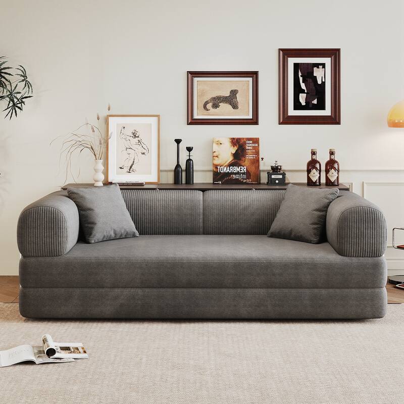 Compression Sofa,Convertible Floor Sofa Bed-with Pillow Back Support Armrest,Comfy Futon Couch Sleeper Bed