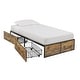 preview thumbnail 1 of 22, iNSPIRE Q Modern Youngstown Wood Finish Panel Black Metal Twin Platform Bed with Storage Drawers Wood Finish Panel Black Metal