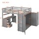 preview thumbnail 9 of 25, Full Loft Bed with Drawers, Desk, Wardrobe, and Guardrails