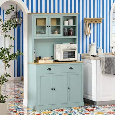 70.8" Pantry Storage Cabinet, Freestanding Hutch Cabinet with Drawer, Modern Food Pantry with Adjustable Shelves, Floor Cupboard