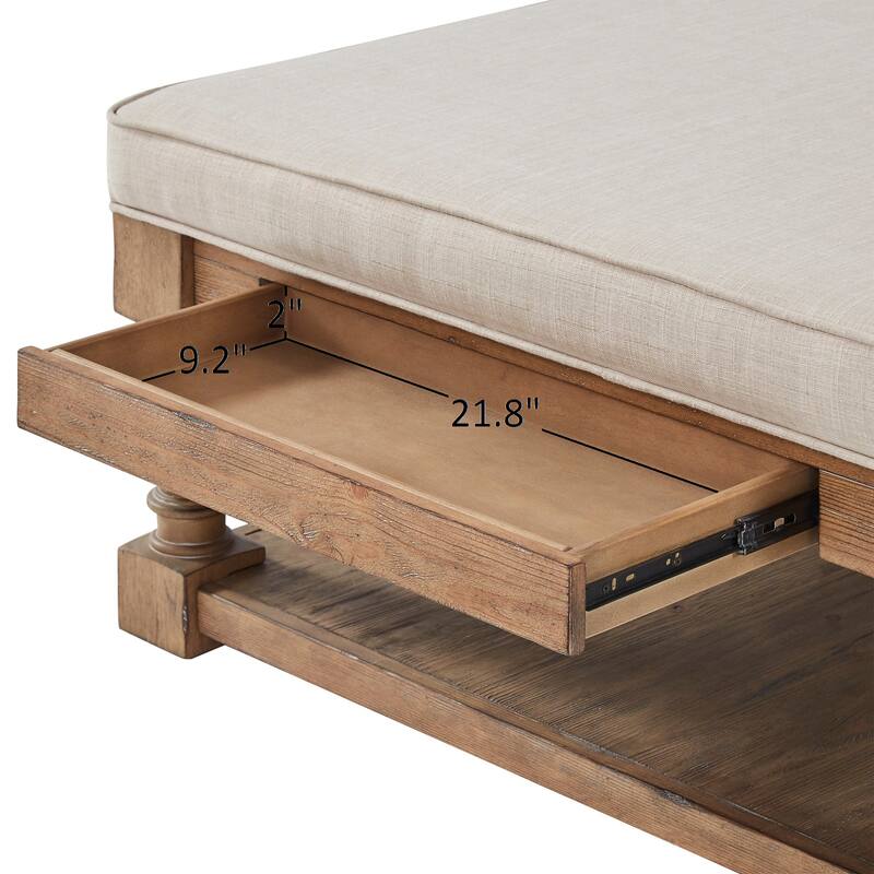 Lennon Baluster Storage Tufted Ottoman Table by iNSPIRE Q Artisan