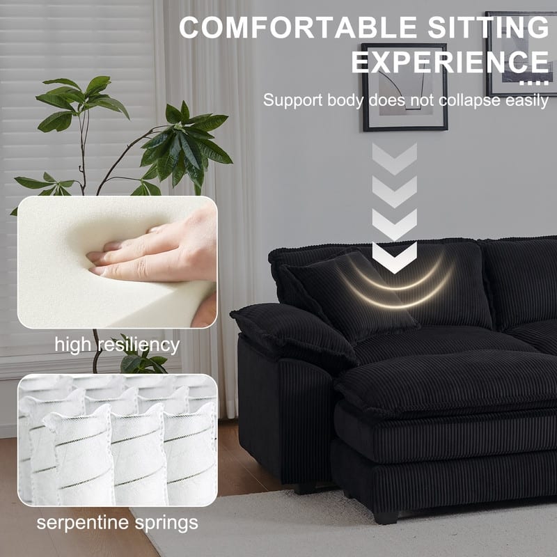 84.60" Corduroy 2 Seater Sofa