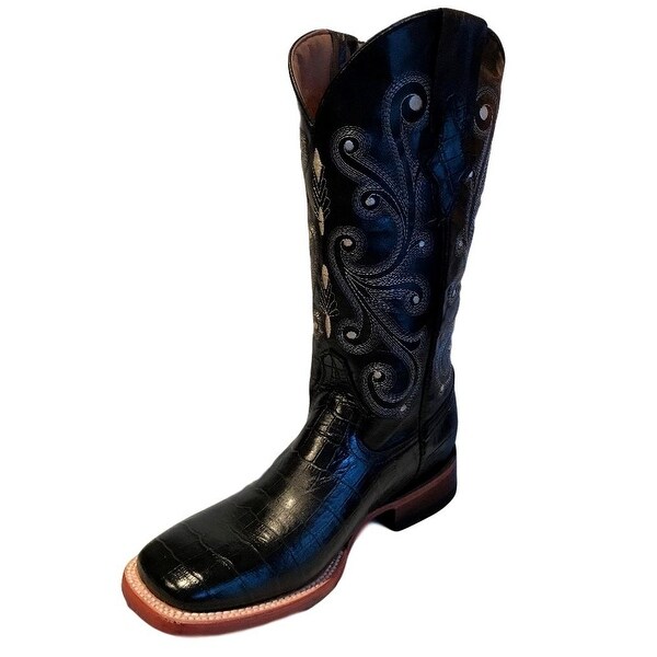 black gator cowboy boots