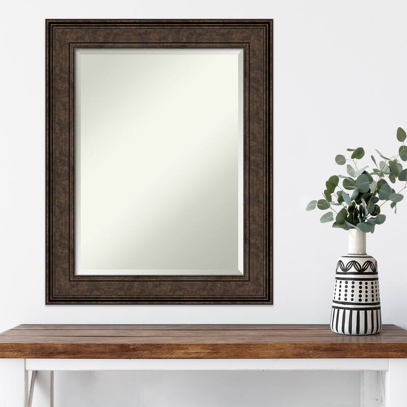 Beveled Wall Mirror - Ridge Black Frame