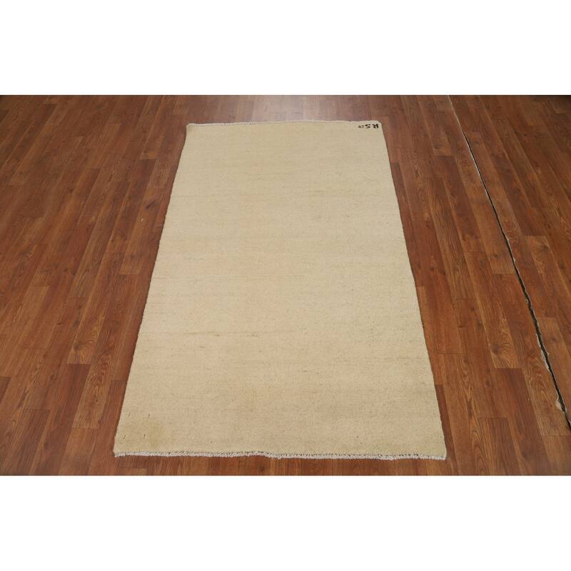 Modern Gabbeh Oriental Foyer Rug Handmade Solid Wool Carpet - 3'0"x 4'10"