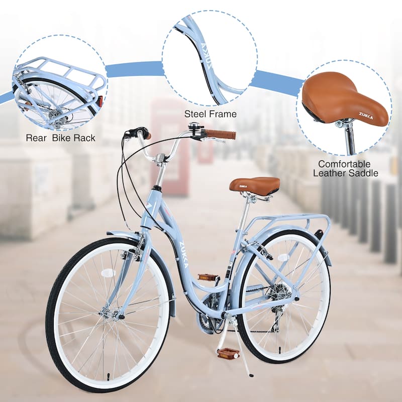 7 Speed,Steel Frame,Multiple Colors 26 Inch Ladies Bicycle