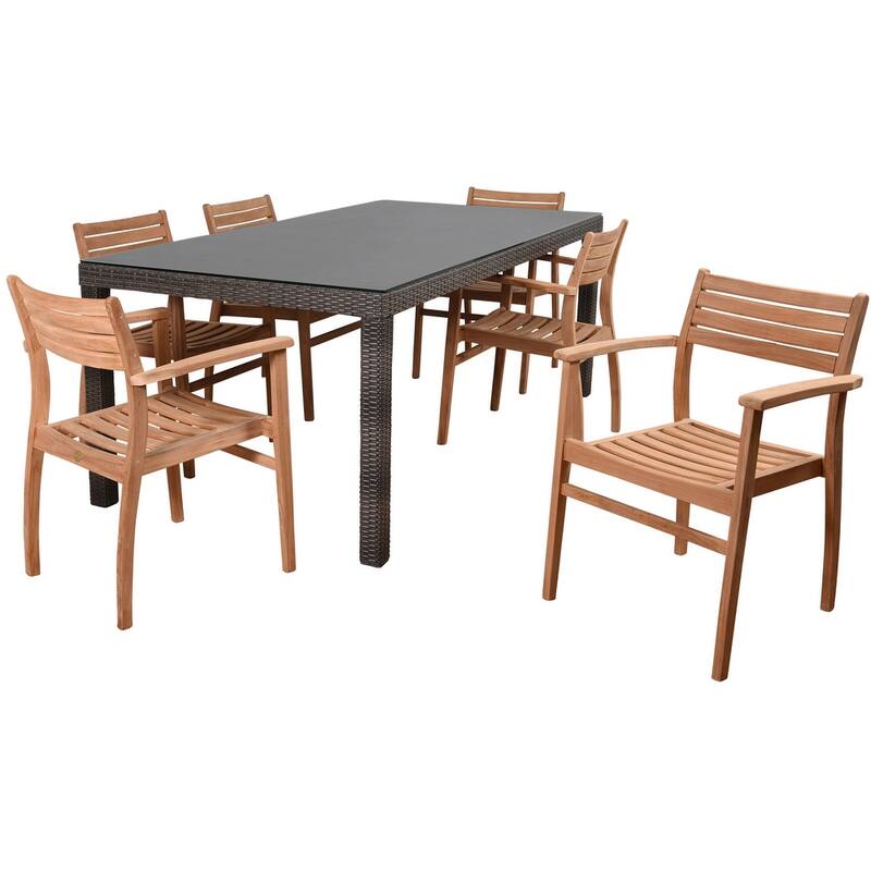 Atlantic Lina 7-Piece Outdoor Dining Set Rectangular Patio Furniture