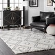 preview thumbnail 1 of 6, Nuloom Iola Geometric Shag Area Rug 3'2" x 5' - White - Runner