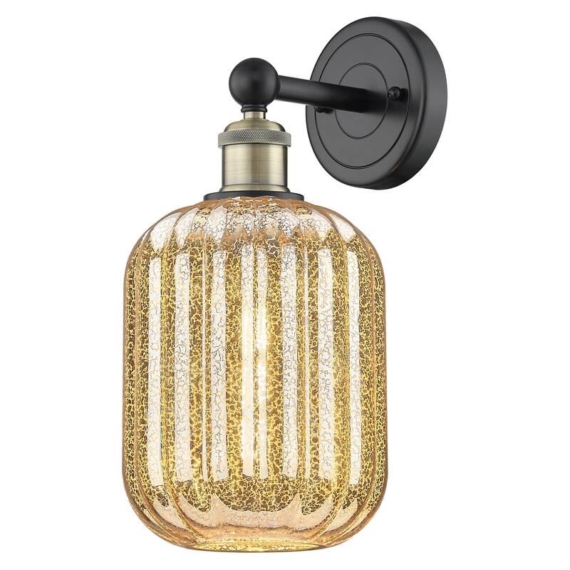 Innovations Lighting 616-1W-14-7 Preston Sconce Preston 14" Tall Wall - Black Antique Brass / Mercury