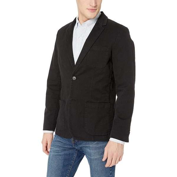 Goodthreads Men's Slim-Fit Stretch Twill Blazer, Black, Large. Opens flyout.