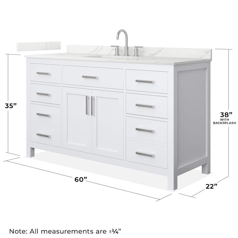 Wyndham Collection WCG2424-60S-QTZ-US3MXX Beckett 60" Free Standing