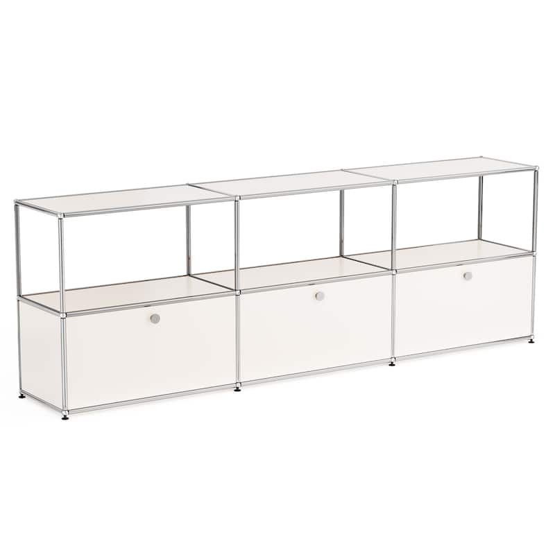 Modern Storage Cabinet Metal Organizer for Living Room and Home Office