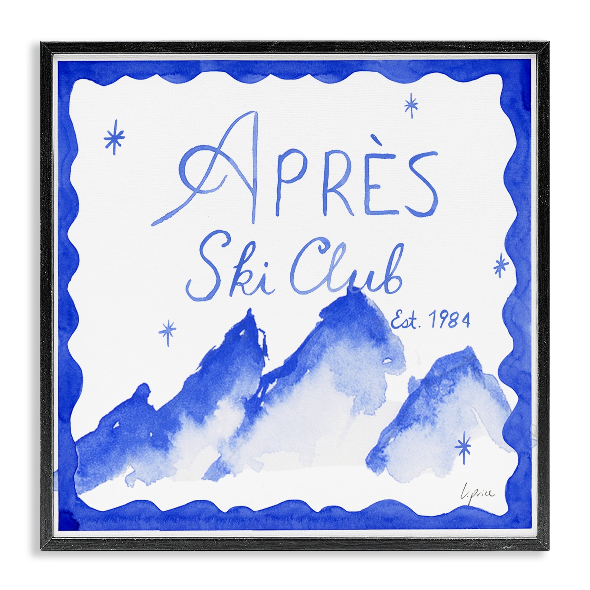 Stupell Apres Ski in Blue Tones Framed Giclee Art Design By Lucille Price
