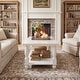 preview thumbnail 3 of 14, Farmhouse Coffee Table with Storage Shelf, French Country Living Room Table