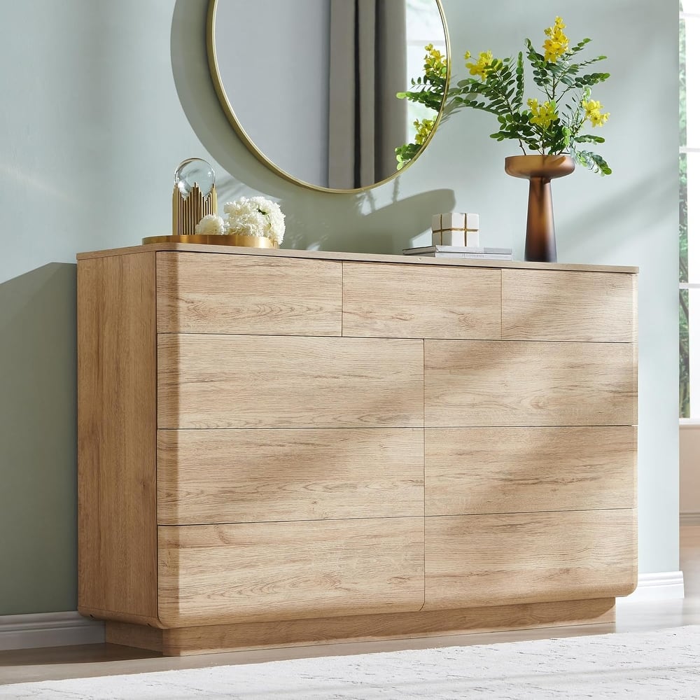 Modern 9 Drawer Dresser for Bedroom, Chest of Drawers, TV Stand