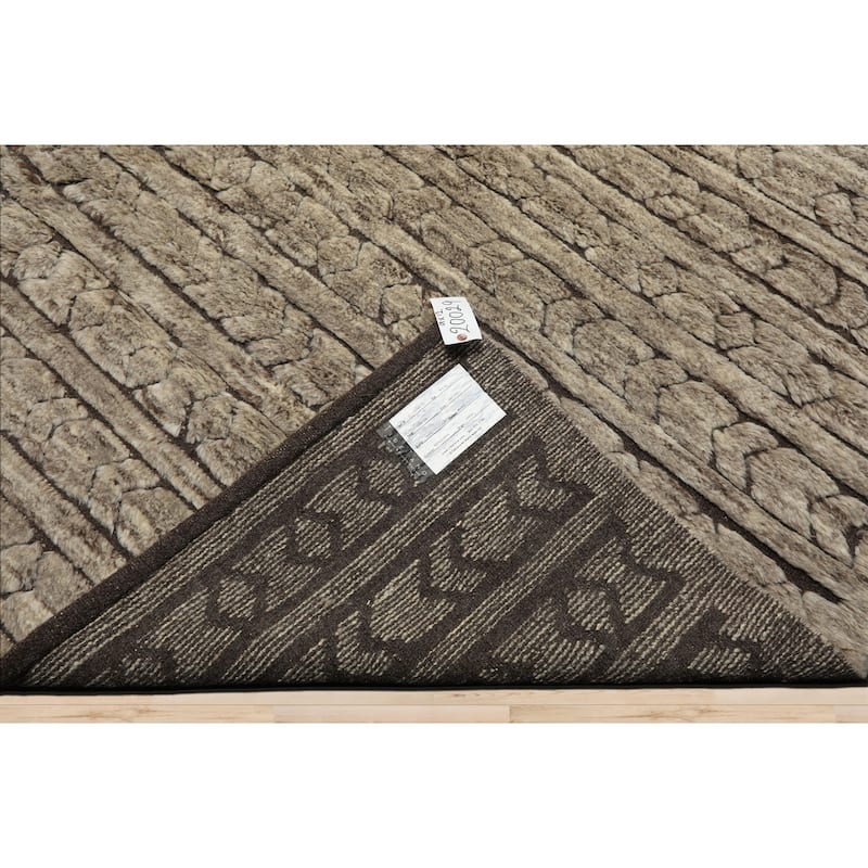 9x12 Tibetano Hand Knotted Wool Beige Moroccan Modern & Contemporary Boho Rug - 9' x 12'