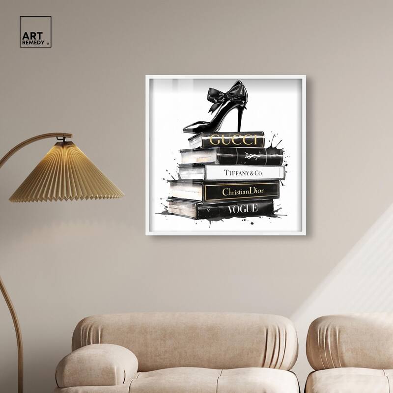 Inky Book Stack Shadowbox by Art Remedy