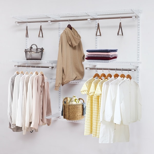 Costway Wall Mounted Adjustable Closet Organizer Custom Metal