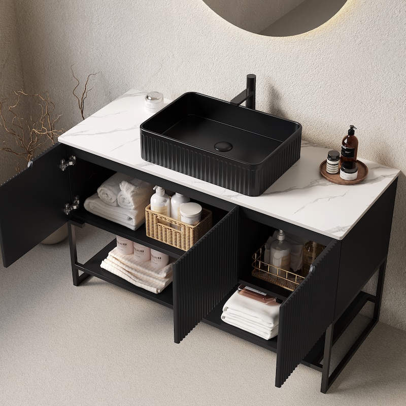 48" Bathroom Vanity with Vessel Sink Bathroom Storage Cabinet