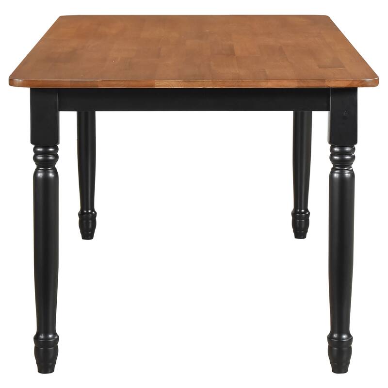 Hollyoak Walnut and Black Rectangular Dining Set