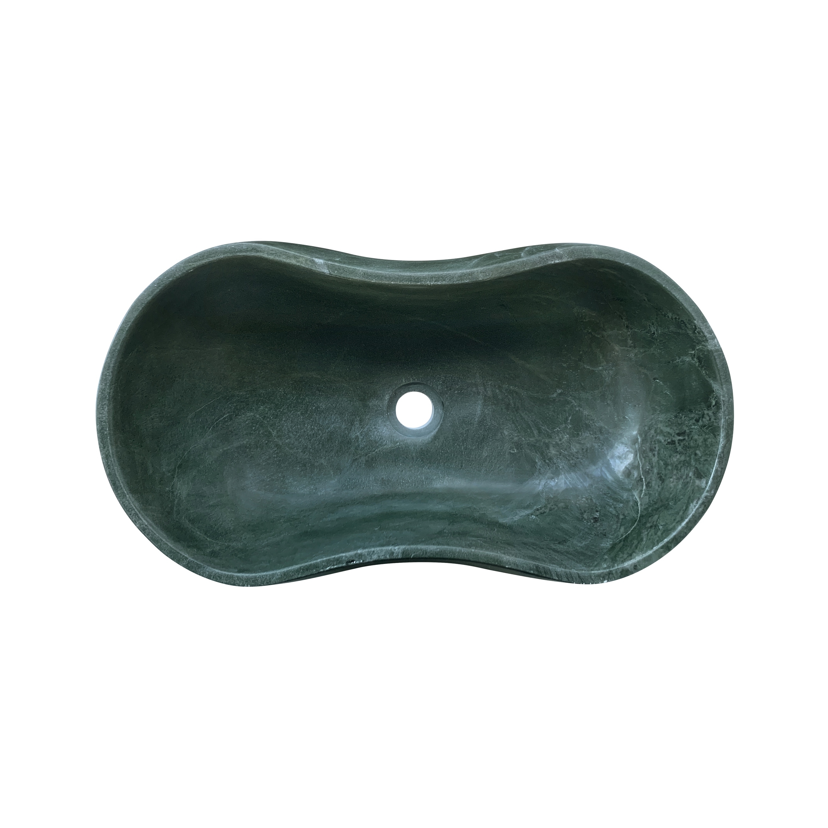 Green natural marble bathroom vessel sink