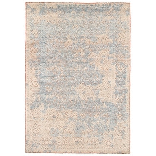 ECARPETGALLERY Hand-knotted Loreto Blue Wool Rug - 5'5 x 7'10 - Bed ...
