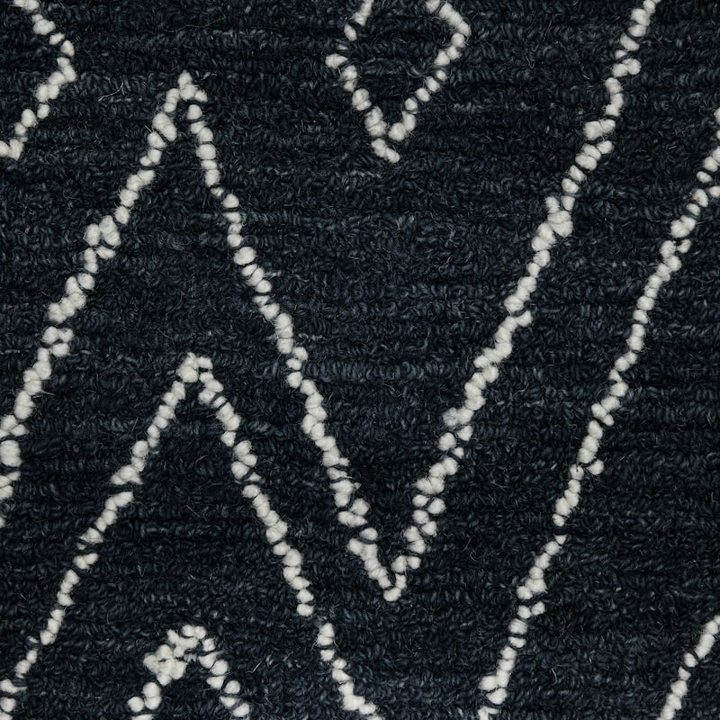 Bakari Suney Charcoal Hand-Hooked Wool Area Rug