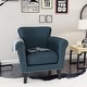 preview thumbnail 3 of 3, Roomfitters Rolled Arm Accent Chair with Nailhead Trim and Tapered Wood Legs, Upholstered Armchair for Living Room, Navy Blue