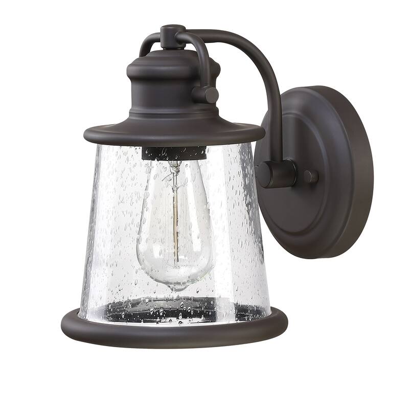 1-Light Dark Bronze Finish Outdoor Wall Lantern Sconce