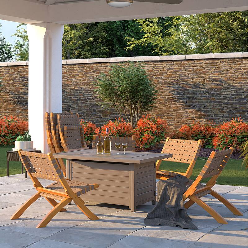 Sava Indoor-Outdoor Folding Chair in Brown Webbing