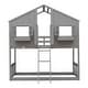 preview thumbnail 12 of 16, Modern Twin over Twin Bunk Bed With Roof ,Window,Window Box,Door,Guardrails And Ladder for Bedroom