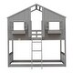 preview thumbnail 3 of 7, Twin over Twin Bunk Bed With Roof With Safety Guardrails And Ladder for home