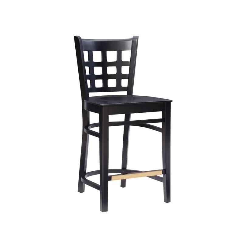 Linon Levan Counter Stool Black Wood Seat Set Of 2
