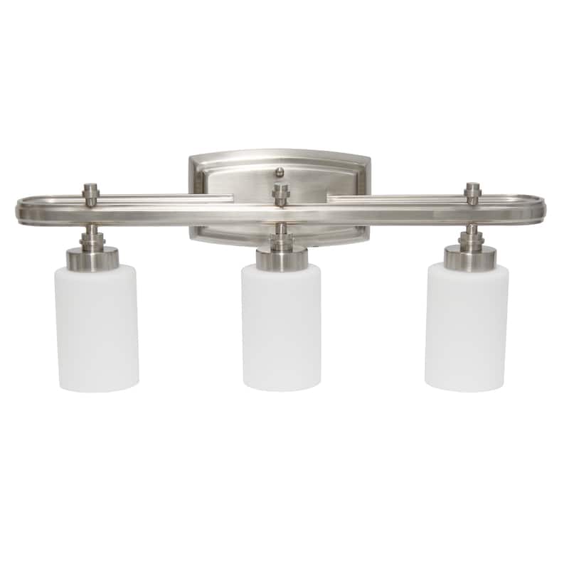 Modern 3-Light Vanity Fixture - Metal Loop & Glass Shades - Wall Mounted Decor - 9.5