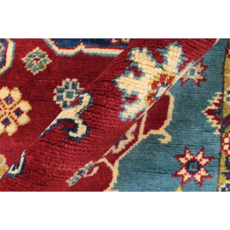 Tribal Kazak Milagros Red/Beige Wool Rug - 5'10'' x 8'9''