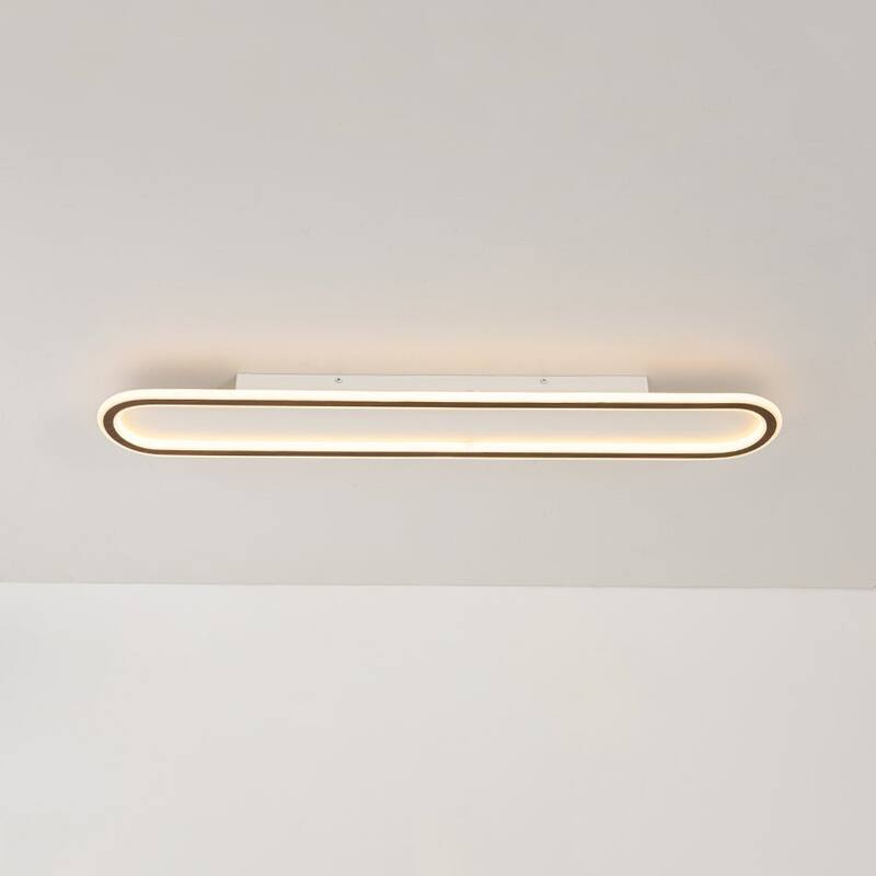 Scandinavian Linear Wood Ring Dimmable LED Flush Mount Light