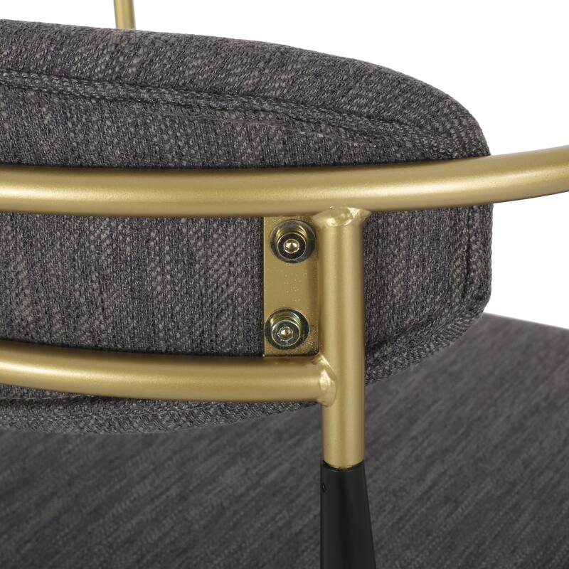 Counter Height Bar Stools Set of 2, Dining Bar Stool with Upholstered Seats, Kitchen Island Chairs with Backs and Iron Legs