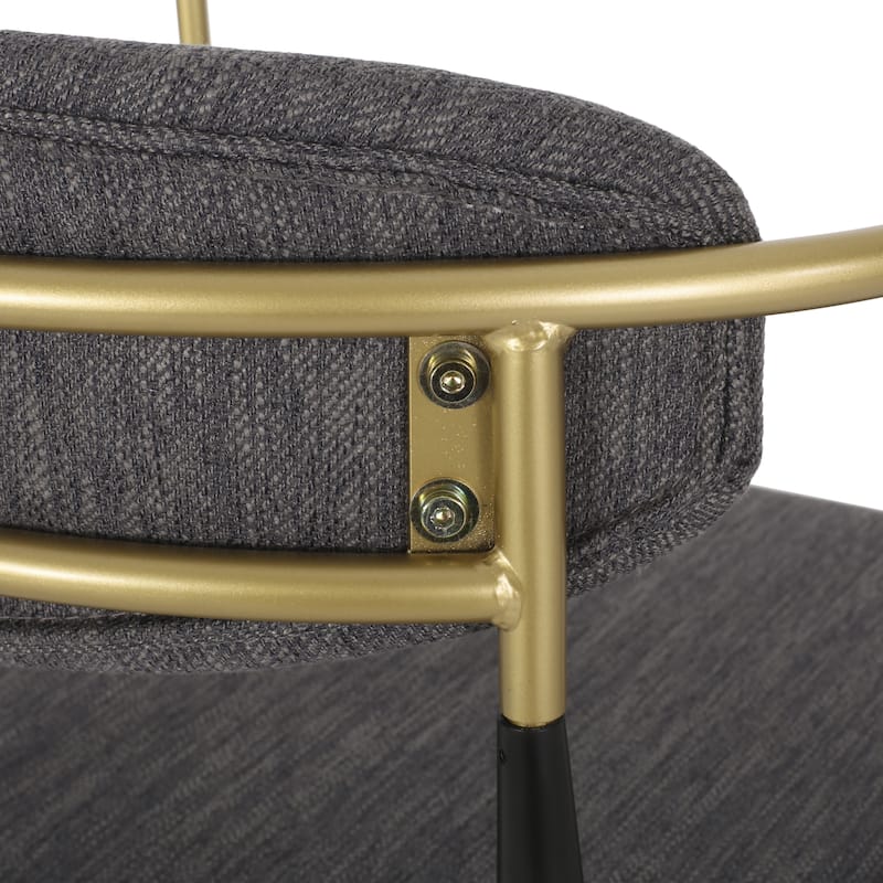 Roomfitters Upholstered Barstool Set of 2, Counter Height Seating with Backs and Iron Legs