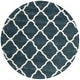 preview thumbnail 131 of 145, SAFAVIEH Hudson Shag Ariola Trellis 2-inch Thick Rug 7' Round - Slate Blue/Ivory