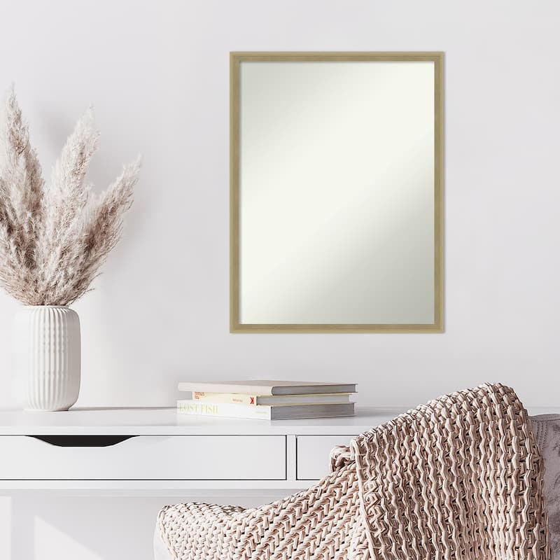 Non-Beveled Lucie Champagne Framed Decorative Wall Mirror