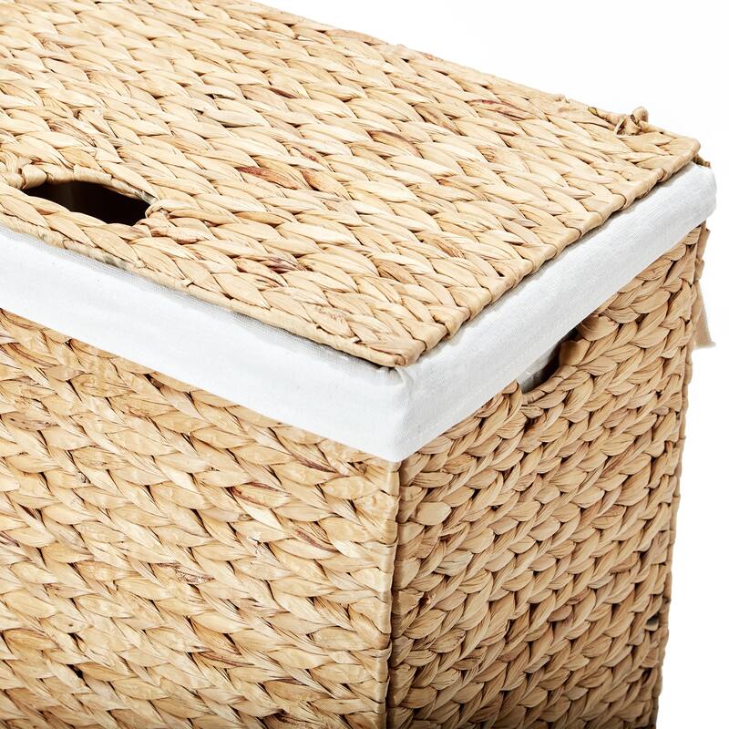 Seville Classics Foldable Laundry Hamper – Rectangular, 23 Gallon, Natural Weave With Handles