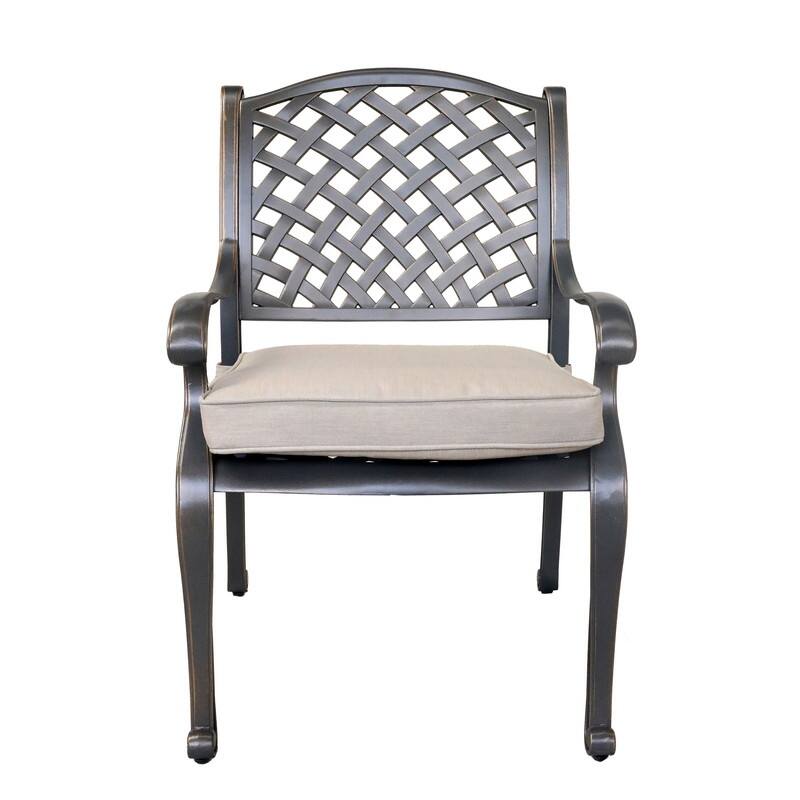 Ventura Cast Aluminum Dining Arm Chair with Cushion