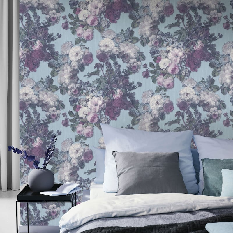 Galerie Wallcoverings Elle Decor 3D Embossed Floral Baroque Non-Woven Glitter/Shimmer Wallpaper Roll