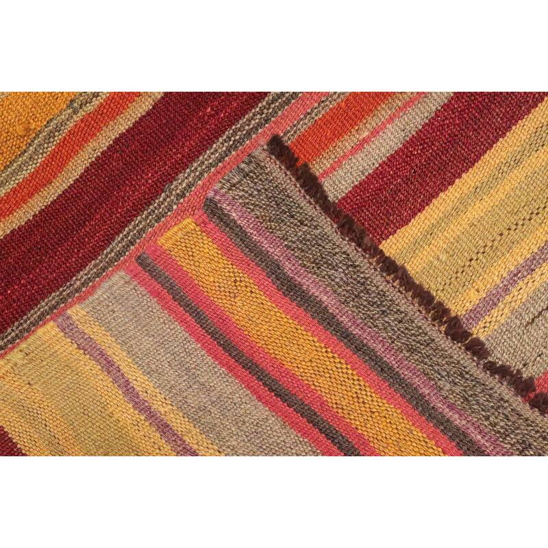 Hand Woven Oriental 100% Wool Carpet Southwestern Tribal Multi-Colored Kilim Area Rug - 6' 6'' X 4' 3''