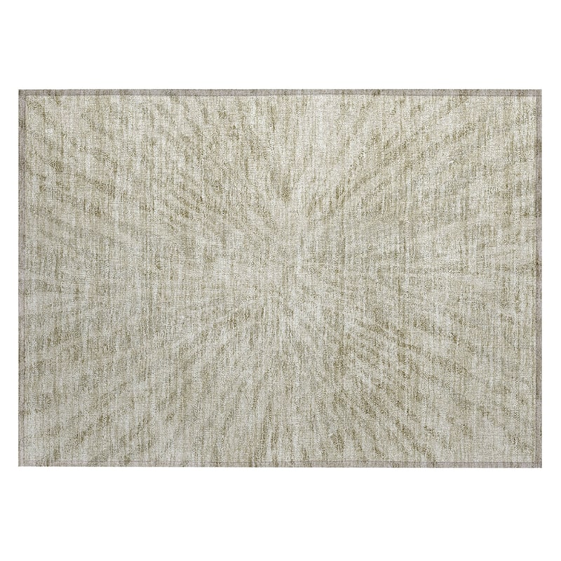 Machine Washable Indoor/ Outdoor Chantille Contemporary Burst Rug