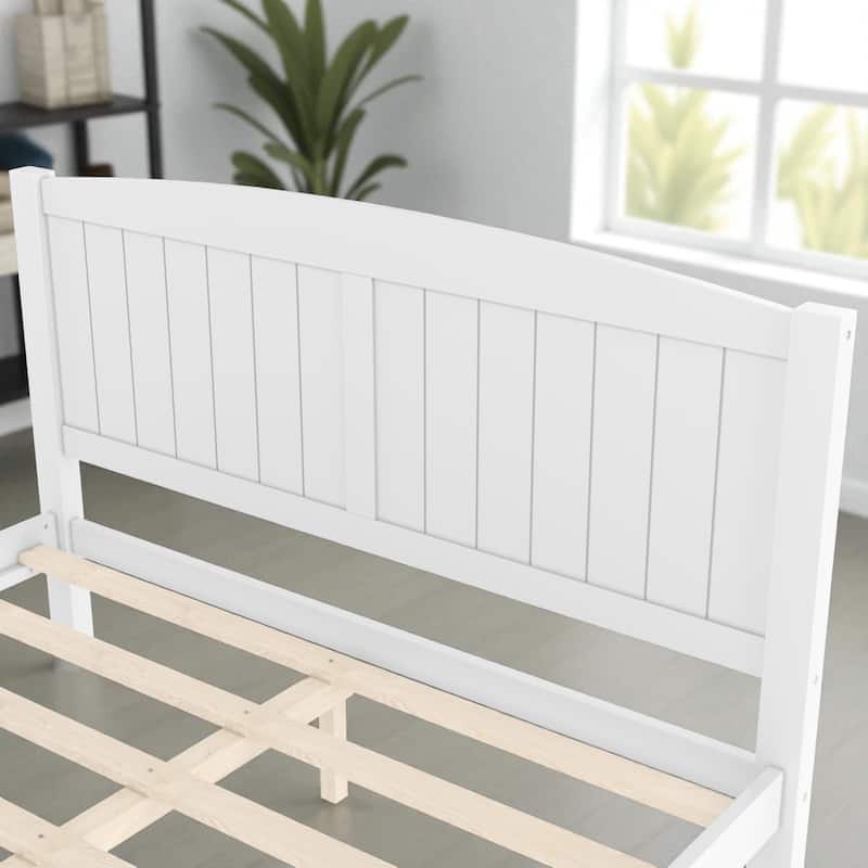 Solid Wood Platform Bed Frame with Support Slats, Strong Structure, No Box Spring Needed Modern Bedroom Furniture