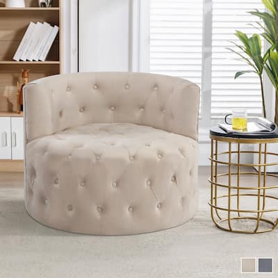 Courtenay Velvet Swivel Chair - 33" x 33" x 27"
